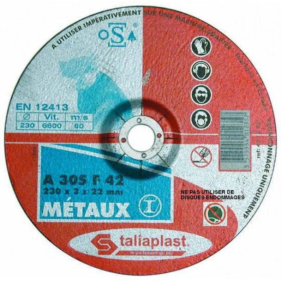 DISQUE ABRASIF POUR METAUX 230MM SOFOP TALIAPLAST - 401235 3 DISQUE ABRASIF POUR METAUX 230MM SOFOP TALIAPLAST - 401235